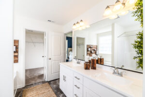 primary suite bath in The Osprey at The Reserve at Camden Lakes.